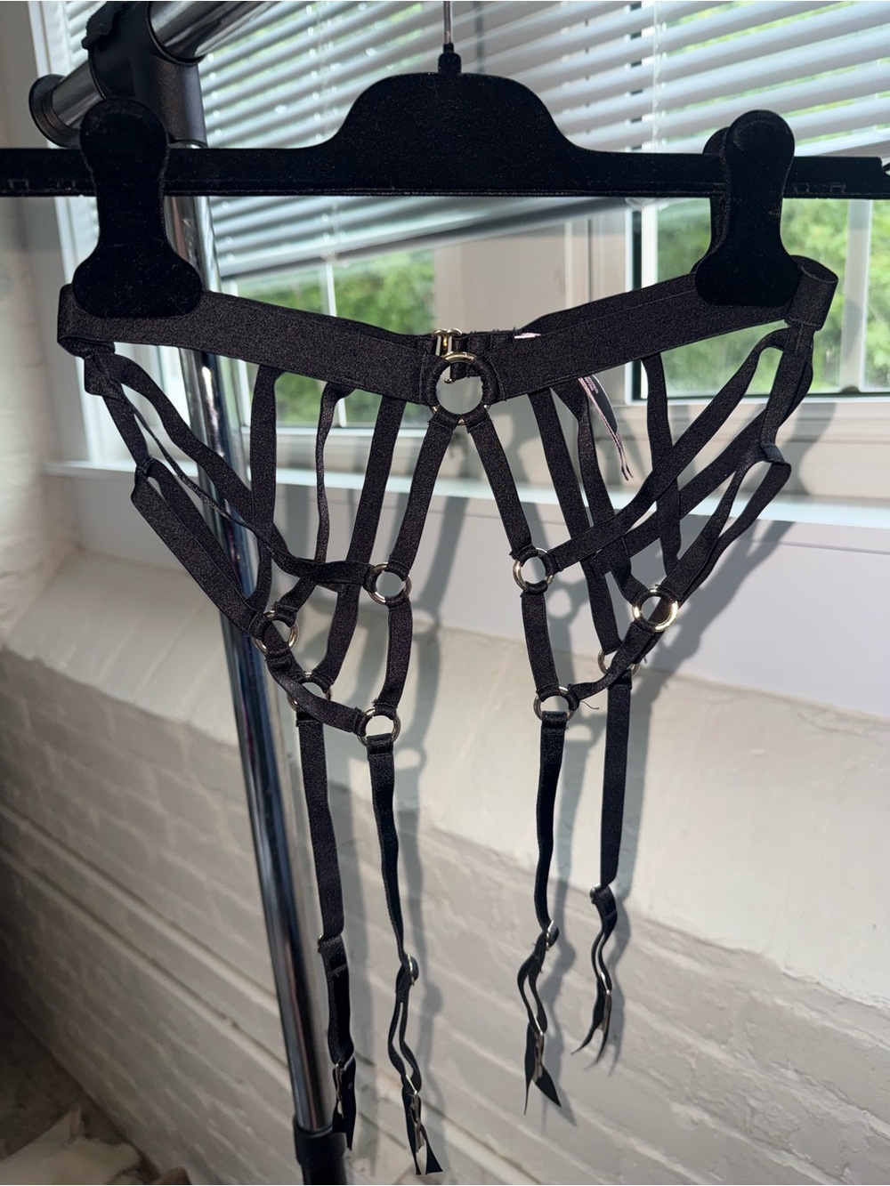 Victoria's Secret Black Strappy Garter Harness